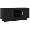 Mueble De Tv Madera Contrachapada Negro 102x35x45 Cm