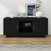 Mueble De Tv Madera Contrachapada Negro 102x35x45 Cm