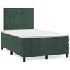 Cama Box Spring Colchón Y Led Terciopelo Verde Oscuro 120x190cm