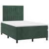 Cama Box Spring Colchón Y Led Terciopelo Verde Oscuro 120x190cm