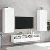 Muebles De Tv De Pared 5 Piezas Madera De Ingeniería Blanco