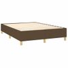 Cama Box Spring Colchón Luces Led Tela Marrón Oscuro 140x200cm