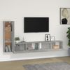 Set De Muebles De Tv 3 Piezas Madera Contrachapada Gris Hormigón