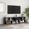 Mueble De Tv Madera Contrachapada Gris Brillante 149x30x52 Cm