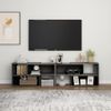 Mueble De Tv Madera Contrachapada Gris Brillante 149x30x52 Cm