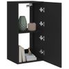 Mueble De Tv De Pared Con Luces Led Negro 40,5x35x80 Cm