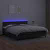 Cama Box Spring Colchón Y Led Cuero Sintético Negro 180x200 Cm