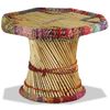 Mesa De Centro De Bambú Con Detalles Chindi Multicolor