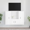 Set De Muebles De Tv 3 Piezas Madera Contrachapada Blanco