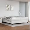 Estructura De Cama Box Spring Cuero Sintético Blanco 200x200 Cm