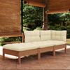 Muebles De Jardín 3 Piezas Cojines Madera Maciza De Pino