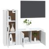 Set De Muebles De Tv 2 Piezas Madera Contrachapada Blanco