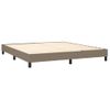 Cama Box Spring Con Colchón Led Tela Gris Taupe 160x200 Cm