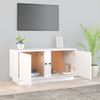 Mueble De Tv Madera Maciza De Pino Blanco 80x35x40,5 Cm