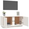 Mueble De Tv Madera Maciza De Pino Blanco 80x35x40,5 Cm