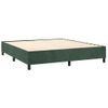 Cama Box Spring Colchón Y Led Terciopelo Verde Oscuro 180x200cm