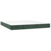 Cama Box Spring Colchón Y Led Terciopelo Verde Oscuro 180x200cm