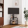 Mueble De Tv De Esquina 3 Niveles Para 32-70 Pulgadas Negro