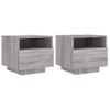 Mesitas De Noche Con Luces Led 2 Unidades Gris Sonoma 40x39x37 Cm