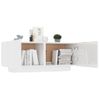 Mueble De Tv Madera Contrachapada Blanco Brillo 100x35x40 Cm