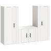 Set De Muebles De Tv 3 Piezas Madera Contrachapada Blanco Brillo