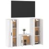 Set De Muebles De Tv 3 Piezas Madera Contrachapada Blanco Brillo