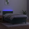 Cama Box Spring Colchón Y Led Terciopelo Verde Oscuro 90x190 Cm