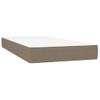 Cama Box Spring Con Colchón Led Tela Gris Taupe 100x200 Cm