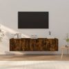 Set De Muebles De Tv 3 Piezas Madera Contrachapada Roble Ahumado