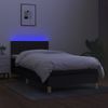 Cama Box Spring Con Colchón Led Tela Negro 100x200 Cm