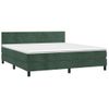 Cama Box Spring Colchón Y Led Terciopelo Verde Oscuro 180x200cm