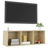 Mueble Para Tv Madera Contrachapada Roble Sonoma 107x35x37 Cm