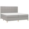 Cama Box Spring Con Colchón Tela Y Led Gris Claro 200x200 Cm