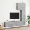 Muebles De Tv De Pared 5 Piezas Madera Ingeniería Gris Hormigón