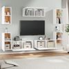 Set De Muebles Para Tv 7 Piezas Madera Contrachapada Blanco