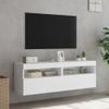 Muebles De Tv De Pared Con Luces Led 2 Unidades Blanco 60x30x40 Cm