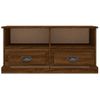 Mueble De Tv Madera Contrachapada Marrón Roble 93x35,5x45 Cm