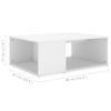 Mesa De Centro Madera Contrachapada Blanco 90x67x33 Cm