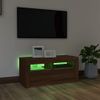 Mueble De Tv Con Luces Led Roble Marrón 90x35x40 Cm