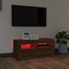 Mueble De Tv Con Luces Led Roble Marrón 90x35x40 Cm