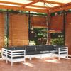 Muebles De Jardín 7 Piezas Con Cojines Blanco Madera De Pino