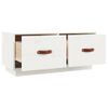 Mueble De Tv De Madera Maciza De Pino Blanco 80x34x35 Cm