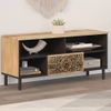 Mueble De Tv Madera Maciza De Mango 100x33x46 Cm