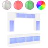 Muebles De Pared De Tv Con Luces Led 6 Piezas Blanco