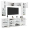 Muebles De Pared De Tv Con Luces Led 6 Piezas Blanco