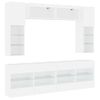 Muebles De Pared De Tv Con Luces Led 6 Piezas Blanco