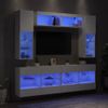 Muebles De Pared De Tv Con Luces Led 6 Piezas Blanco