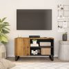 Mueble De Tv Madera Mango Y Madera Contrachapada 80x33x46 Cm