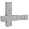 Muebles De Tv De Pared 5 Piezas Madera Ingeniería Gris Hormigón