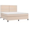 Cama Box Spring Colchón Led Cuero Sintético Capuchino 160x200cm